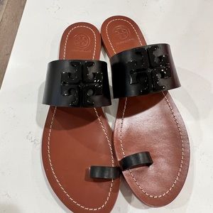 Tory Burch Lowell 2 Flat Slide black size 9